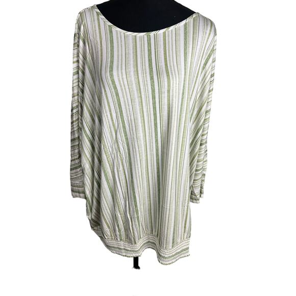 Susan Graver Printed Cool Touch Dolman Sleeve Top PALM LEAF NWOT SIZE 3XL - Picture 3 of 7